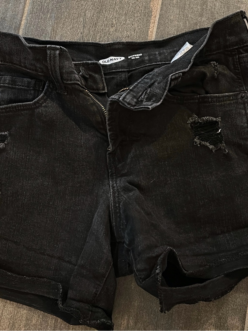 Old Navy Black Distressed Jean Shorts